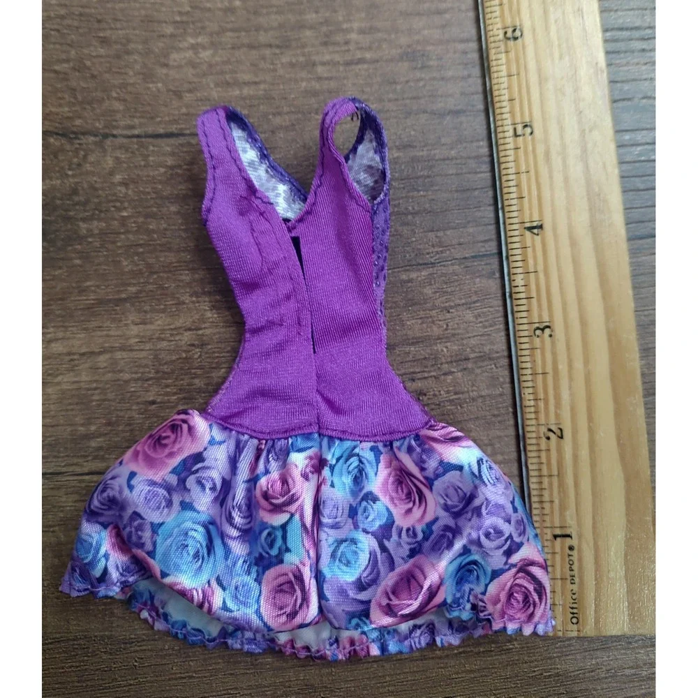 Barbie Doll Size or other Doll Clothing VINTAGE 1990's Purple  PARTY DRESS Z30